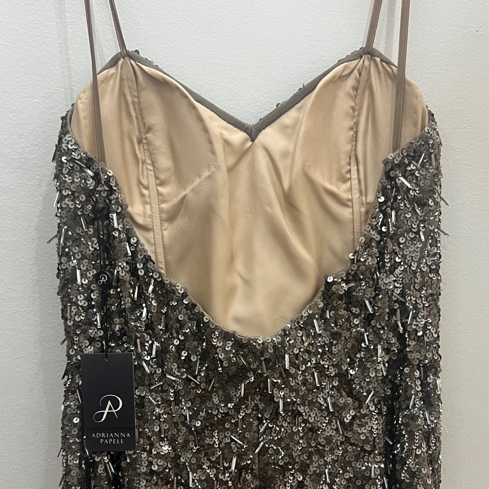 Adrianna Papell strapless sequin A-Line dress - Picture 12 of 12